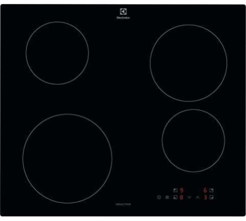 Индукционная варочная поверхность ELECTROLUX/ индукционная на 4 конфорки, cтеклокерамика, мощность: 6900 Вт, независимая установка, размеры (ШхГ): 59x52 см