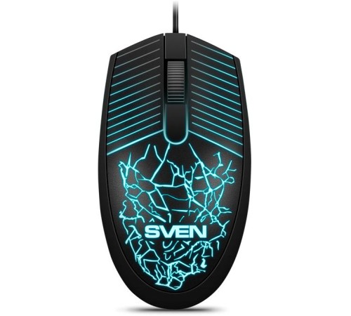 Мышь SVEN RX-70 чёрная (2+1кл. 1200DPI, подсветка, каб. 1,5м, блист.) Мышь SVEN RX-70 чёрная (2+1кл. 1200DPI, подсветка, каб. 1,5м, блист.)