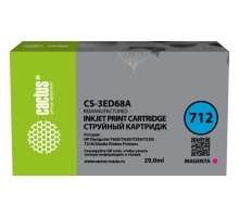 -/ Картридж струйный Cactus CS-3ED68A 712 пурпурный (29мл) для HP DJ T230/630