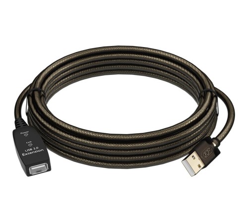 GCR Удлинитель активный 10.0m USB 2.0, AM/AF, GOLD, черно-прозрачный, с усилителем сигнала Premium, разъём для доп.питания, 24/22 AWG GCR Удлинитель активный 10.0m USB 2.0, AM/AF, GOLD, черно-прозрачный, с усилителем сигнала Premium, разъём для доп.питания, 24/22 AWG