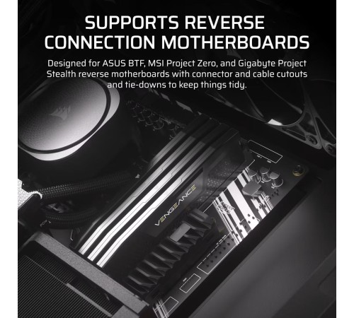 Корпус без блока питания/ Case Corsair Frame 4000D RS ARGB, Midi-Tower, TG, 3x120mm ARGB, 2xUSB-A 3.2, 1xUSB 3.2 Type-C, E-ATX, ATX, mATX, mITX Black