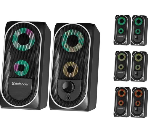 Defender Акустическая 2.0 система Solar 2 8Вт, подсветка, питание от USB