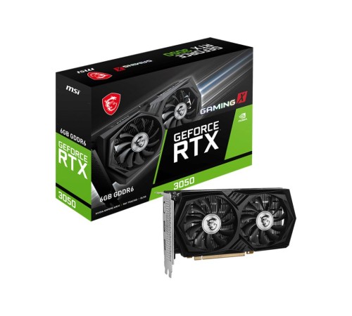 Видеокарта/ VGA MSI NVIDIA GeForce RTX 3050 GAMING X 6G 6GB, GDDR6/128-bit, PCIe 4.0, 2xHDMI 2.1, 1xDP, 2.1-slot