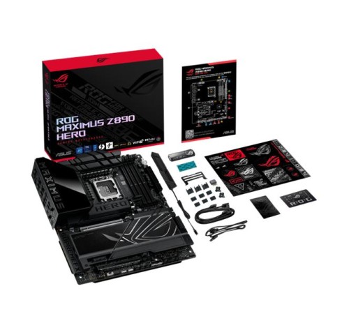 Материнская плата ASUS ROG MAXIMUS Z890 HERO, LGA1851, Z890, 4*DDR5, 4*SATA, 6*M.2, 8*USB 3.2, Type-C, 2*PCIx16, 1*PCIx1,  2*Thunderbolt™ 4, HDM, ATX; 90MB1ID0-M0EAY0