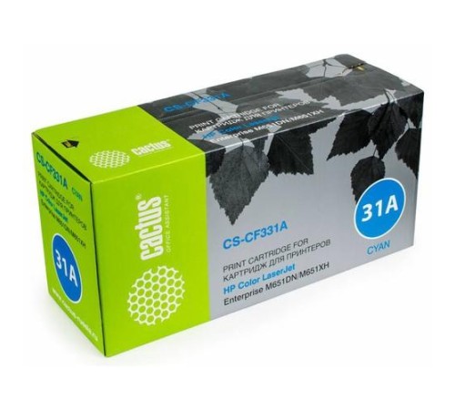 -/ Картридж лазерный Cactus CS-CF331A CF331A голубой (15000стр.) для HP CLJ M651dn/M651n/M651xh