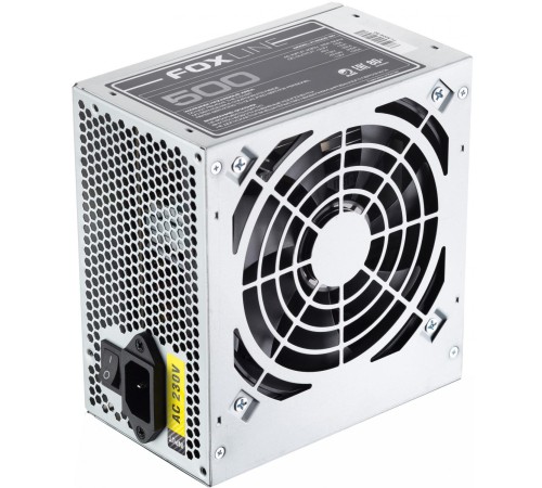 Блок питания 500Вт/ Power Supply Foxline, 500W, ATX, APFC, 120FAN, CPU 8(4+4)pin, MB 24pin, PCI-E 6+2pin, 1*PATA, 3*SATA, 80+ Блок питания 500Вт/ Power Supply Foxline, 500W, ATX, APFC, 120FAN, CPU 8(4+4)pin, MB 24pin, PCI-E 6+2pin, 1*PATA, 3*SATA, 80+