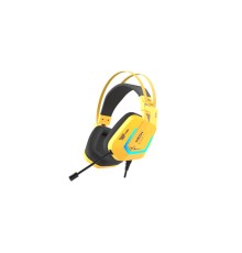 Гарнитура игровая проводная Dareu EH732 Yellow (желтый), подключение USB, подсветка RGB