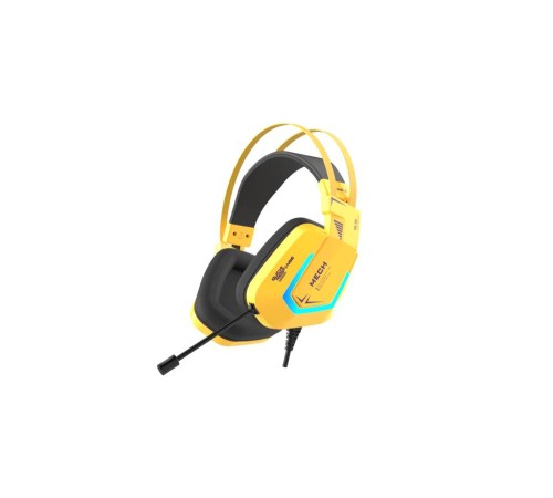 Гарнитура игровая проводная Dareu EH732 Yellow (желтый), подключение USB, подсветка RGB (Мятая упаковка)