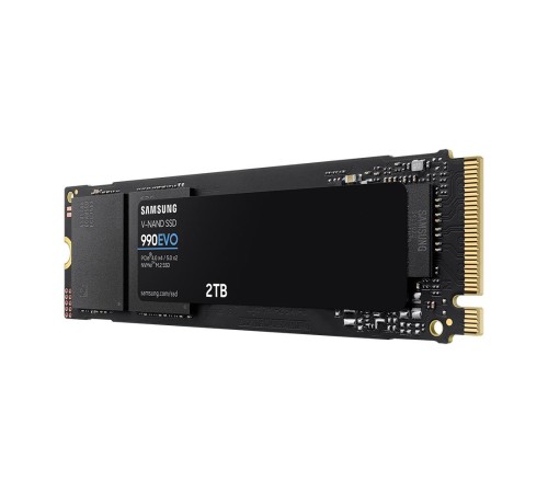Твердотельные накопители/ Samsung SSD 990 EVO, 2000GB, M.2(22x80mm), NVMe 2.0, PCIe 4.0 x4, V-NAND TLC, R/W 5000/4200MB/s, IOPs 700 000/800 000, TBW 1200, DWPD 0.33 (12 мес.) Твердотельные накопители/ Samsung SSD 990 EVO, 2000GB, M.2(22x80mm), NVMe 2.0, PCIe 4.0 x4, V-NAND TLC, R/W 5000/4200MB/s, IOPs 700 000/800 000, TBW 1200, DWPD 0.33 (12 мес.)