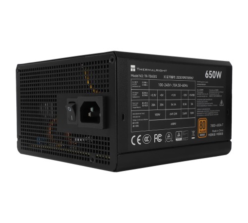 Блок питания 650W/ Power Supply Thermalright, 650W 80+ Bronze (ATX, 3.0, Non-modular, 1x24(20+4)pin 550mm, 1xCPU*2 8(4+4)pin 600+150mm, 1xPCIe*2 8(6+2)pin 500+150mm, 1xSATA*3+MOLEX4pin*1 400+150+150+150mm, 1xSATA*2+MOLEX4pin*2 400+150+150+150mm, Active, 1