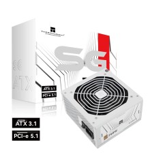Блок питания 750W/ Power Supply Thermalright, 750W 80+ Gold (ATX, 3.1, PCIe 5.1, Non-modular, 1x24(20+4)pin, 1xCPU 8(4+4)pin, 2xPCIe*2 8(6+2)pin, 5xSATA3, 1x12+4pin (12VHPWR PCIe 5.1 12+4pin 600mm), 3xMOLEX4pin, Active, 120x120mm, 150x140x86mm, APFC, whit