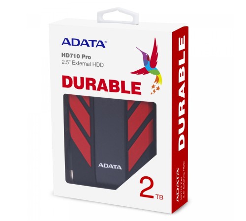 Внешний жесткий диск/ Portable HDD 2TB ADATA HD710 Pro (Red), IP68, USB 3.2 Gen1, 133x99x27mm, 390g /3 года/ Внешний жесткий диск/ Portable HDD 2TB ADATA HD710 Pro (Red), IP68, USB 3.2 Gen1, 133x99x27mm, 390g /3 года/