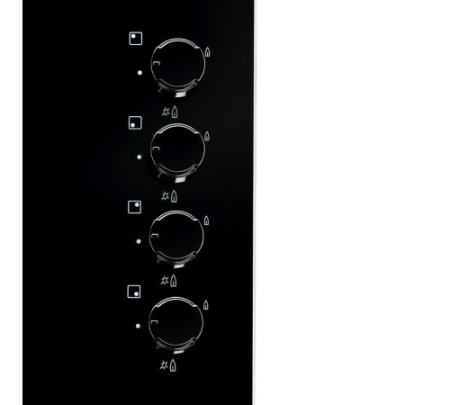 Встраиваемые газовые панели ELECTROLUX/ Газовая варочная поверхность, газ на стекле, 4 индивидуальных чугунных держателя, газконтроль варочной поверхности, интегрированный автоподжиг варочной поверхности, боковое управление