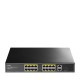 Коммутатор/ 16-Port 10/100M PSE RJ-45 +2 Gigabit RJ- 45 +1SFP Port with 16 POE Ports Switch with Built-in power supply, support 16-port IEEE 802.3at PoE+ Injector,Rack-mountable Steel case, 200W Internal