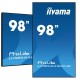 Информационный дисплей 98" 16:9 3840x2160(UHD 4K) IPS, 60 Hz, 500 cd/m, H178°/V178°, 1200:1, 1.07B, 8ms, VGA, 3xHDMI, 2xDP, RJ-45, RS232C, MicroSD, 2xUSB Type A, Speakers, OPS Slot, Android 11, 24/7, 3Y, Black