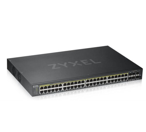 Коммутатор Smart L2 коммутатор PoE+ Zyxel NebulaFlex GS1920-48HPv2, rack 19", 44xGE PoE+, 4xCombo (SFP/RJ-45 PoE+), 2xSFP, бюджет PoE 375 Вт