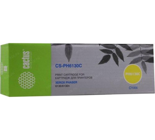 -/ Картридж лазерный Cactus CS-PH6130C 106R01282 голубой (1900стр.) для Xerox Phaser 6130/6130n