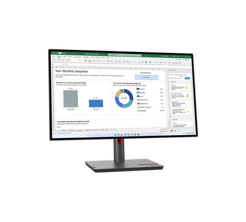 Монитор Lenovo ThinkVision P27h-30 27" QHD (2560x1440) IPS, AG, 4ms, 350N, 1xHDMI 2.1, 1xDP 1.4, 1xDP 1.4 Out, 1xUSB-C 3.2 Gen 1 (DP Alt Mode, PD up to 100W), 4xUSB 3.2 Gen 1, 1xEthernet(RJ45), LTPS, 1Y