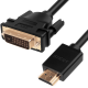 Greenconnect Кабель HDMI-DVI 1.8m черный, OD7.3mm, 28/28 AWG, позолоченные контакты, 19pin AM / 24+1M AM double link, тройной экран
