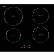 Индукционная варочная поверхность Midea/ MDK/Индукционная варочная поверхность, ширина 60 см, 4 индукционные зоны,  функция Booster, сенсорное управление, 9 уровней мощности, таймер, индикаторы остаточного тепла, функция "Защита детей", стеклоке