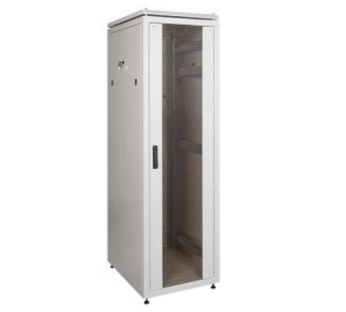 Шкаф сетевой 19", 42U, 600х800 мм, стеклянная передняя дверь, серый
