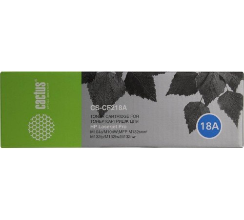 -/ Картридж лазерный Cactus CS-CF218A CF218A черный (1400стр.) для HP LJ M104/ M132