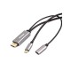 Кабель-адаптер/ Кабель-адаптер USB 3.1 Type-Cm --> DP(m) 4K@60Hz, 1.8m , PD,Aluminium Shell, VCOM <CU422MCPD-1.8M>
