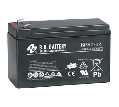 Батарея B.B. Battery серия BP, BP7-12, напряжение 12В, емкость 7Ач (разряд 20 часов), макс. ток разряда (5 сек.) 105А, макс. ток заряда 2.1A, свинцово-кислотная типа AGM, клеммы T2, ДxШxВ 151x65x98мм., вес 2.54кг., срок службы 10 лет/ B.B. Battery series Батарея B.B. Battery серия BP, BP7-12, напряжение 12В, емкость 7Ач (разряд 20 часов), макс. ток разряда (5 сек.) 105А, макс. ток заряда 2.1A, свинцово-кислотная типа AGM, клеммы T2, ДxШxВ 151x65x98мм., вес 2.54кг., срок службы 10 лет/ B.B. Battery series