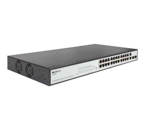 Коммутатор/ Smart Managed Switch 24x100Base-TX PoE, 2xCombo 1000Base-T/SFP, PoE Budget 280W, 19" w/brackets