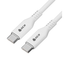GCR Кабель 1.0m Type C-C POWER DELIVERY 18 W, белый TPE, AL case белый, белый ПВХ, GCR-53583