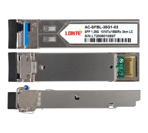 Трансивер/ SFP WDM module, 1.25G, 1310Tx/1550Rx, 3KM, DDM, LC Трансивер/ SFP WDM module, 1.25G, 1310Tx/1550Rx, 3KM, DDM, LC