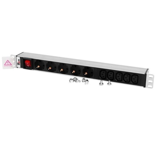 Шнур ЦМО Гор блок розеток Rem-10, 1х10A, выкл, 5S, 5C13, 19", вход C14 Шнур ЦМО Гор блок розеток Rem-10, 1х10A, выкл, 5S, 5C13, 19", вход C14