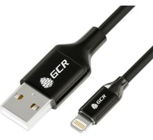 Greenconnect Кабель 3A 1.5m Apple USB 2.0, AM/Lightning 8pin MFI для Iphone 5/6/7/8/X - светодиодный, поддержка всех IOS, черный, AL корпус черный