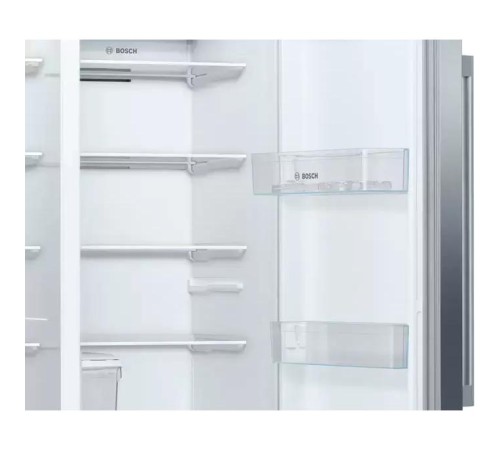 Холодильник BOSCH 177x91x72 см, объем камер 360+163, No Frost, морозильная камера side by side, Full NoFrost, 178,7.6x90,8x70,7 см, полезный объём 533 (368/165) л, Диспенсер для льда и воды, LED освещение, 2 ящика для овощей и фруктов MultiBox, класс энер