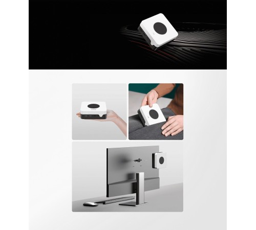 Компьютер/ Chuwi LarkBox X  Intel N-series N100(0.8Ghz)/12288Mb/512SSDGb/Int:Intel UHD Graphics/BT/WiFi/war 1y/0.4kg/Grey+White/Win11Pro + USB2.0*2/USB3.2*2/Type-C*1/HDMI*1/DP*1/RJ45*2/WIFI6,BT5.2/bracket