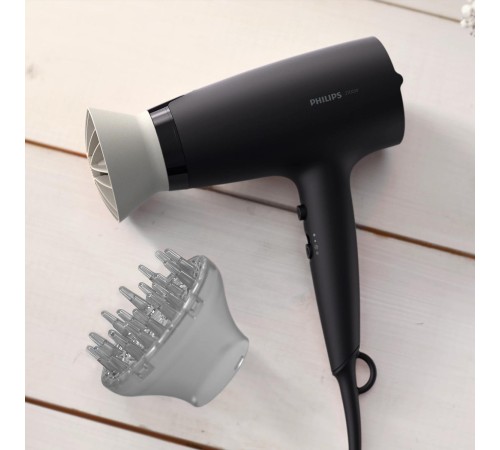 Фен Philips/ Фен Philips, мощность 1600 Вт, 3 скорости, холодный вохдух, 2 насадки, диффузор, цвет черный