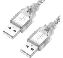Greenconnect Кабель 1.0m USB 2.0, AM/AM, прозрачный, 28/28 AWG, экран, армированный, морозостойкий, GCR-UM3M-BB2S-1.0m