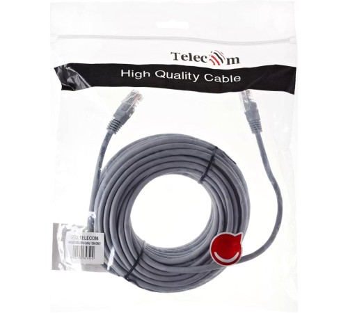 Патчкорд/ Патчкорд литой "Telecom" UTP кат.5е 15,0м серый