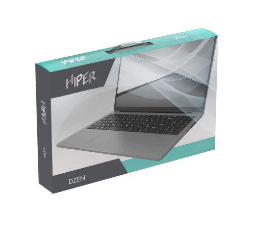 Ноутбук HIPER DZEN 15.6"(1920x1080 (матовый) IPS)/Intel Core i5 1135G7(2.4Ghz)/16384Mb/512SSDGb/noDVD/Int:Intel UHD Graphics/Cam/BT/WiFi/43.8WHr/war 1y/1.7kg/Silver/Win10Pro + Screen 60Hz, 250nits