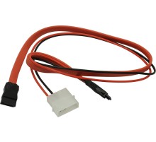 Комплект SATA-кабелей Slim Greenconnect GC- ST302 Slim SATA 13pin AM / SATAII 7pin AM / Molex 4pin AM, пакет, 50 см
