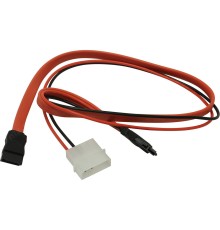 Комплект SATA-кабелей Slim Greenconnect GC- ST302 Slim SATA 13pin AM / SATAII 7pin AM / Molex 4pin AM, пакет, 50 см
