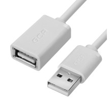 GCR Удлинитель 0.15m USB 2.0, AM/AF, белый, 28/28 AWG, морозостойкий, GCR-52438