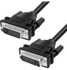Greenconnect Кабель DVI-D 10.0m, черный, позолоченные контакты, ферритовое кольцо, OD 8.5mm, 28/28 AWG, DVI/DVI, 25M/25M, GCR-DM2DMC2-10.0m, двойной экран