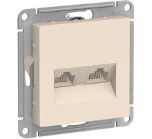 ATLASDESIGN РОЗЕТКА двойная компьютерная RJ45+RJ45, кат.5E, механизм, БЕЖЕВЫЙ