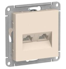 ATLASDESIGN РОЗЕТКА двойная компьютерная RJ45+RJ45, кат.5E, механизм, БЕЖЕВЫЙ