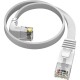 GCR Патч-корд PROF плоский 1.0m, UTP медь кат.6, белый, нижний угол, ethernet high speed 10 Гбит/с, RJ45, T568B