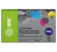 -/ Картридж струйный Cactus CS-EPT7902 79XL голубой (24мл) для Epson WorkForce WF-4630 Pro/WF-4640 Pro/