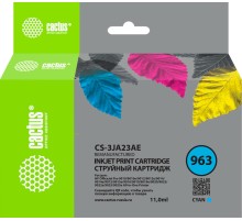 -/ Картридж струйный Cactus CS-3JA23AE 963 голуб.пигм. (11мл) для HP OfficeJet 9010/9012/9013/9014/9015