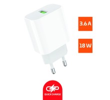 Сетевое З/У GoPower GPQC07 1USB 18W QC3.0 белый
