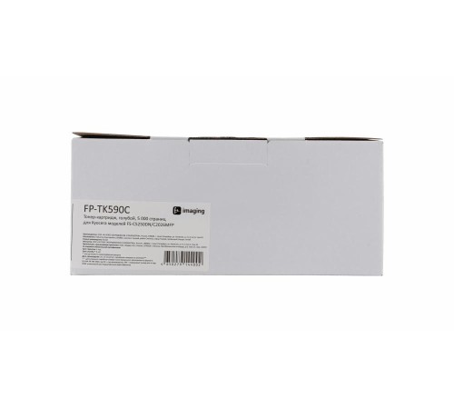 Тонер-картридж F+ imaging, голубой, 5 000 страниц, для Kyocera моделей FS-C5250DN/C2026MFP (аналог TK-590C /1T02KVCNL0), FP-TK590C (Вскрытая упаковка)